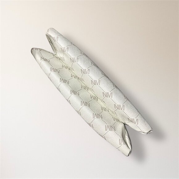 New Nicole Miller New York Bone Monogram Crossbody Bag Coin Purse Minimal Luxe - Picture 6 of 11